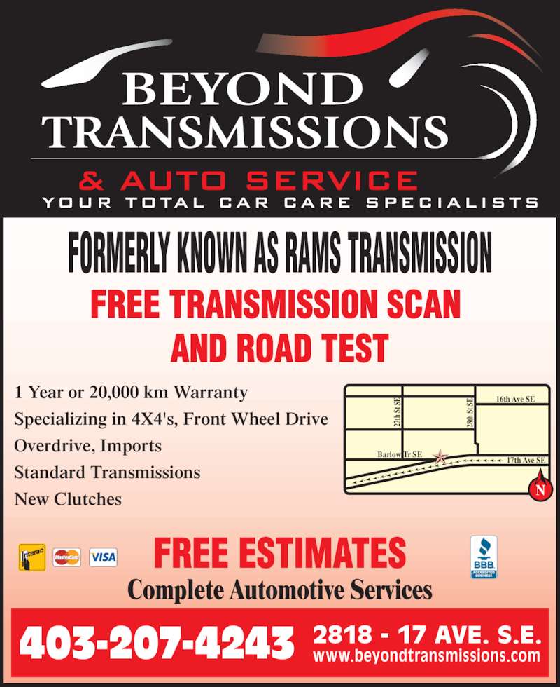 Beyond Transmissions & Auto Service Opening Hours 2818 17 Ave SE