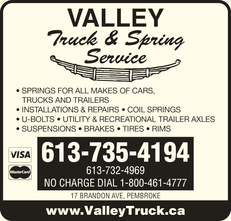 Valley Truck & Spring Service 17 Brandon Ave, Pembroke, ON