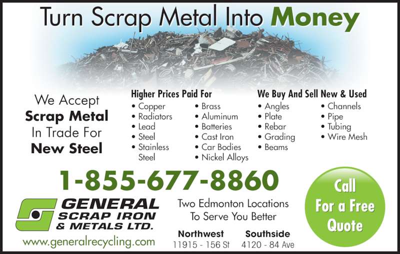 General Scrap Iron & Metals Ltd Opening Hours 11915 156 Street NW
