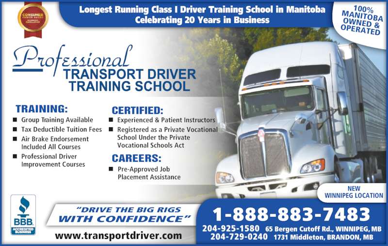 Professional Transport Driver Training School Ltd Winnipeg, MB 65