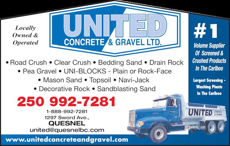 United Concrete & Gravel Ltd Opening Hours 1279 Sword Ave, Quesnel, BC