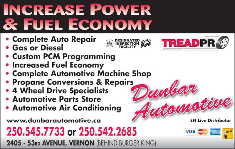 Dunbar Automotive Opening Hours 2405 53 Ave, Vernon, BC