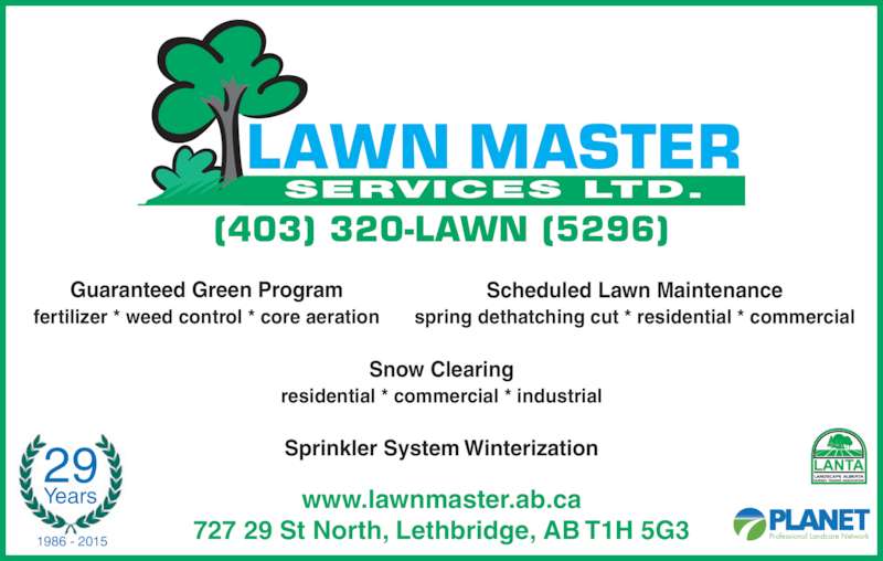 Lawn Master Services Ltd 727 29 Street N, Lethbridge, AB