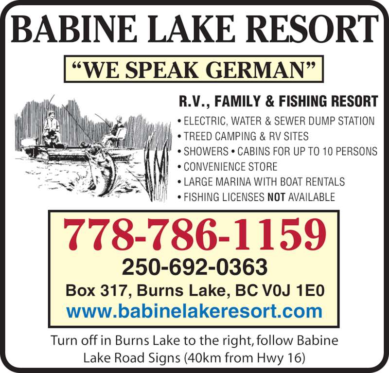 Babine Lake Resort Opening Hours 40080 Old Babine Lake Rd, Burns