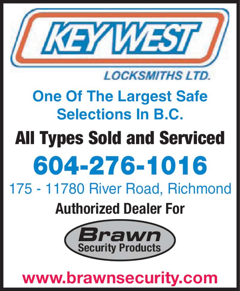 Key West Locksmiths Ltd Richmond, BC 17511780 River Rd Canpages