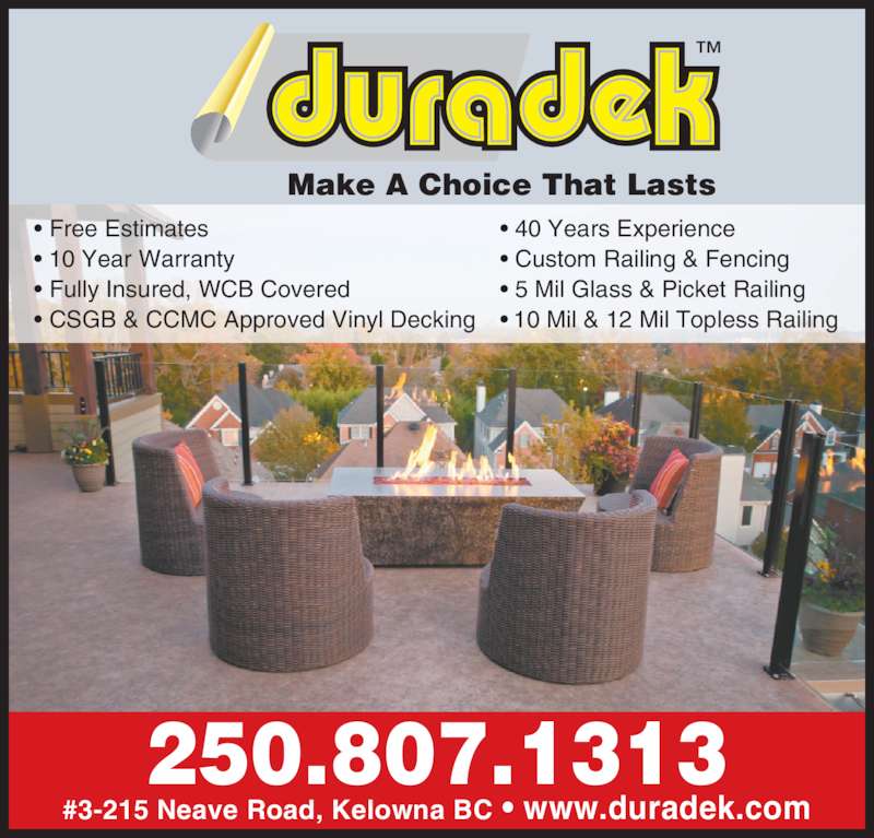 Duradek Opening Hours 3215 Neave Rd, Kelowna, BC