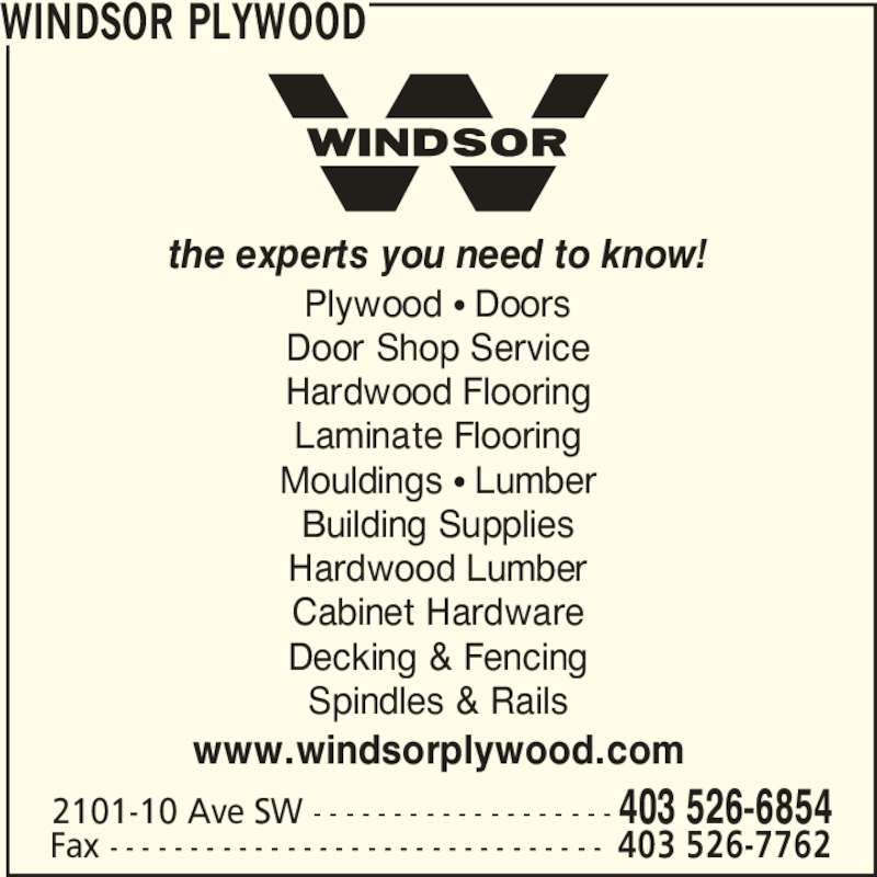 Windsor Plywood Opening Hours 2101 10 Ave SW, Medicine Hat, AB