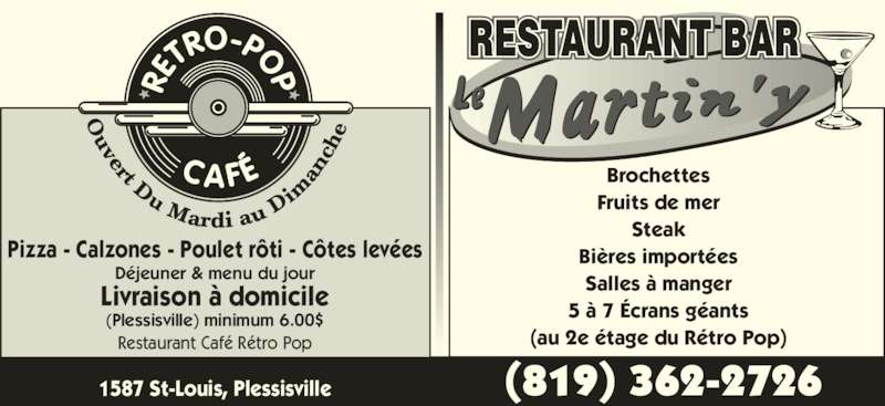 Menu Restaurant Retro Pop Livraison Menu Restaurant Retro Pop Livraison
