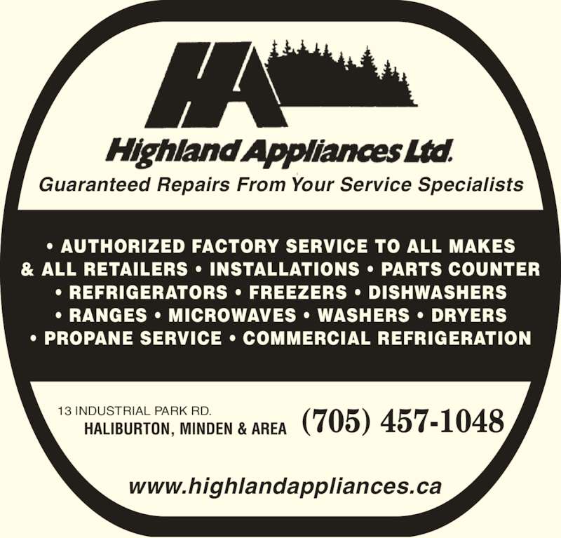 Highland Appliances Ltd Opening Hours 13 Industrial Park Rd