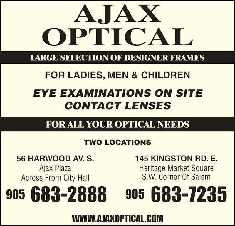 Ajax Optical 145 Kingston Rd E, Ajax, ON