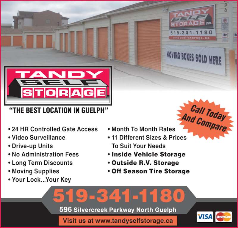 Tandy Self Storage Guelph, ON 596 Silvercreek Pky N Canpages