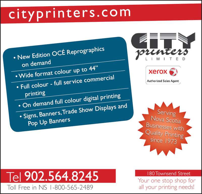 City Printers Ltd Opening Hours 180 Townsend St, Sydney, NS
