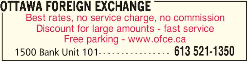 Calforex currency exchange bureau de change ottawa