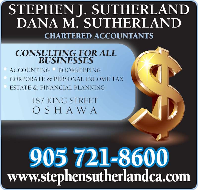 Sutherland Stephen J Oshawa, ON 187 King St E Canpages