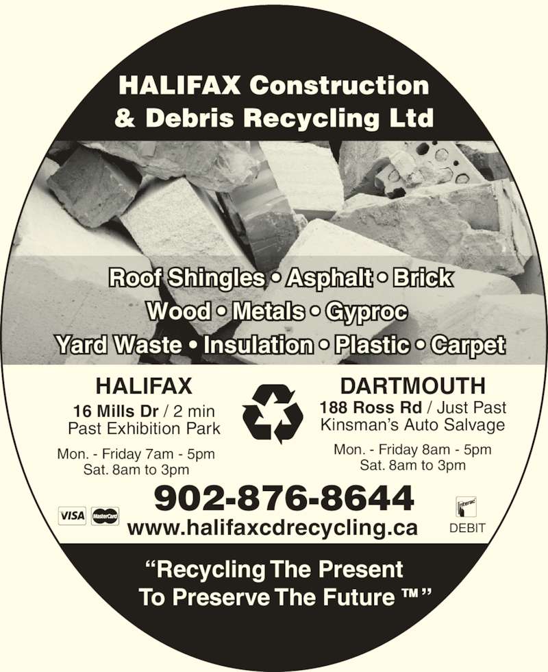 Halifax C&D Recycling Ltd Opening Hours 16 Mills Dr, Goodwood, NS