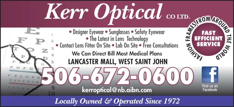 Kerr Optical Co Ltd - 621 Fairville Blvd, Saint John, NB