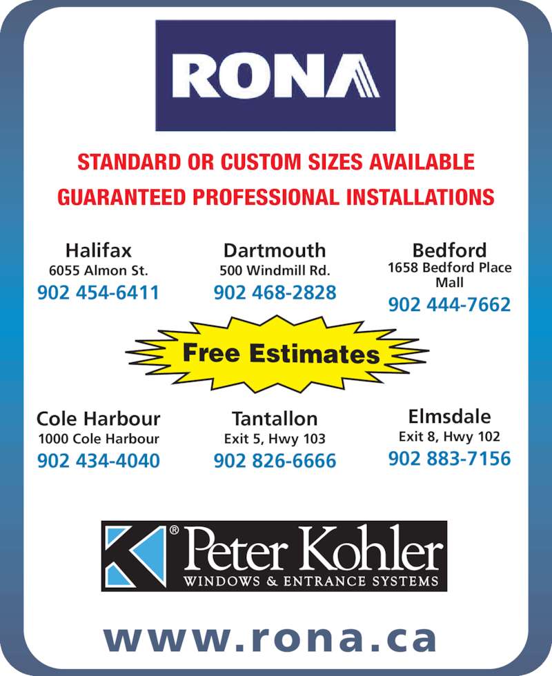 Rona Opening Hours 500 Windmill Rd, Dartmouth, NS
