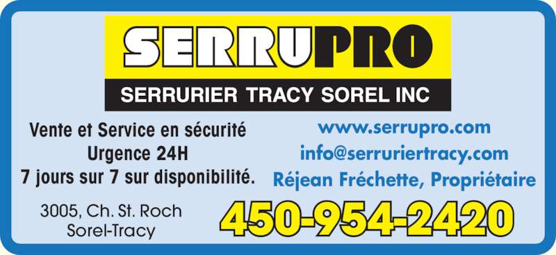 Serrurier Sorel Tracy - Sorel-Tracy, QC - 3005, ch Saint Serrurier Sorel Tracy - Sorel-Tracy, QC - 3005, ch Saint