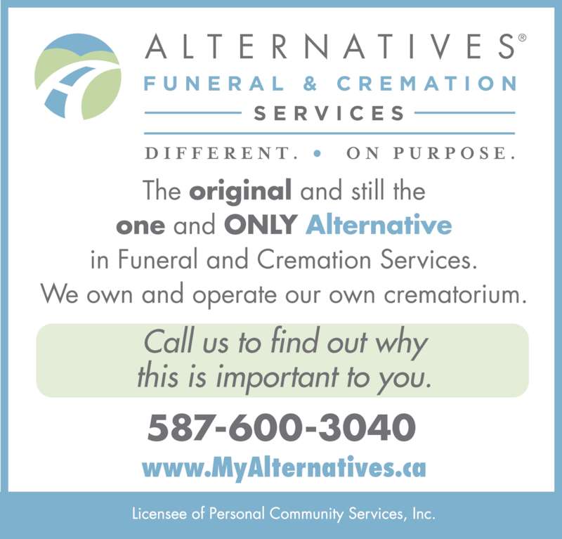 Alternatives Funeral & Cremation Services Airdrie, AB 12 East Lake