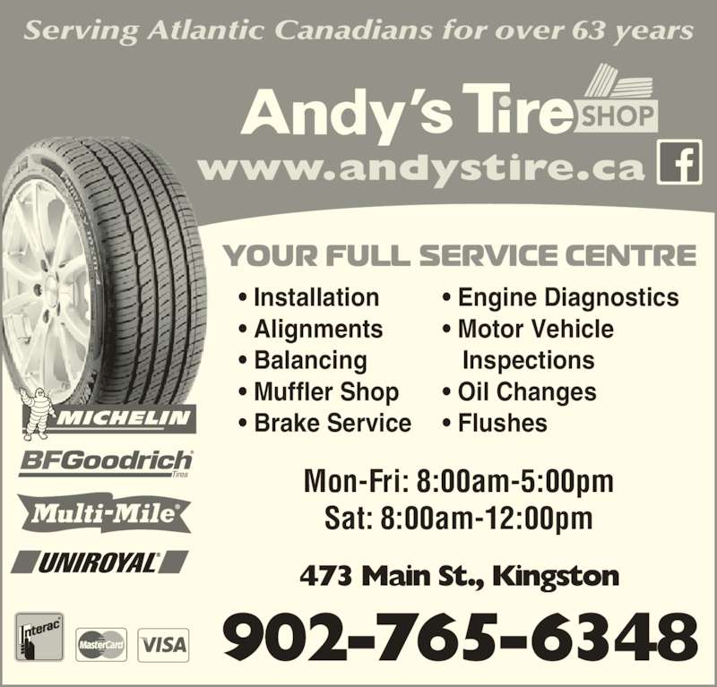 Andy's Tire Shop Ltd Kingston, NS 105 Main St Canpages