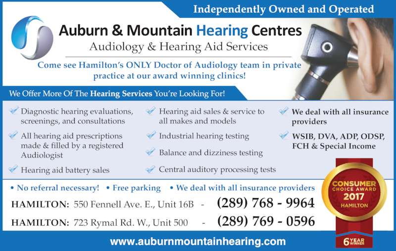Auburn & Mountain Hearing Centres Opening Hours 16B550 Fennell Ave