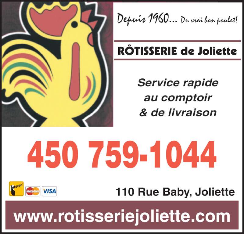Rôtisserie De Joliette Menu, Horaire et Prix 110 rue Baby, Joliette, QC