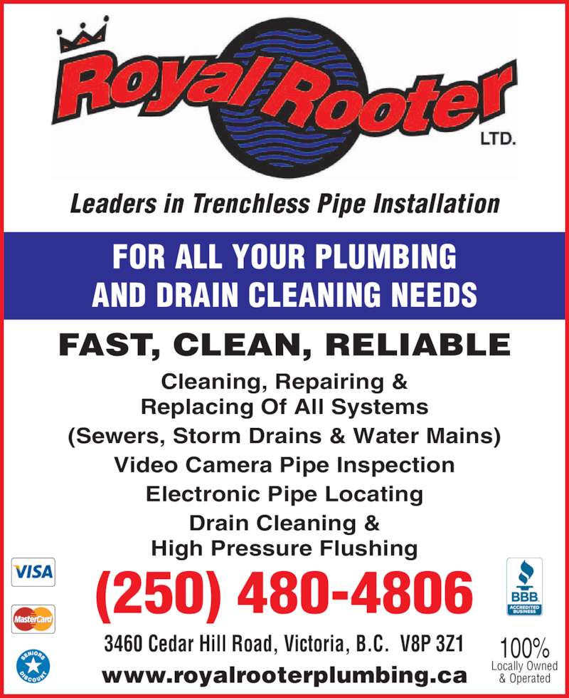 Royal Rooter Plumbing & Drain Cleaning Ltd Saanich, BC 3460 Cedar