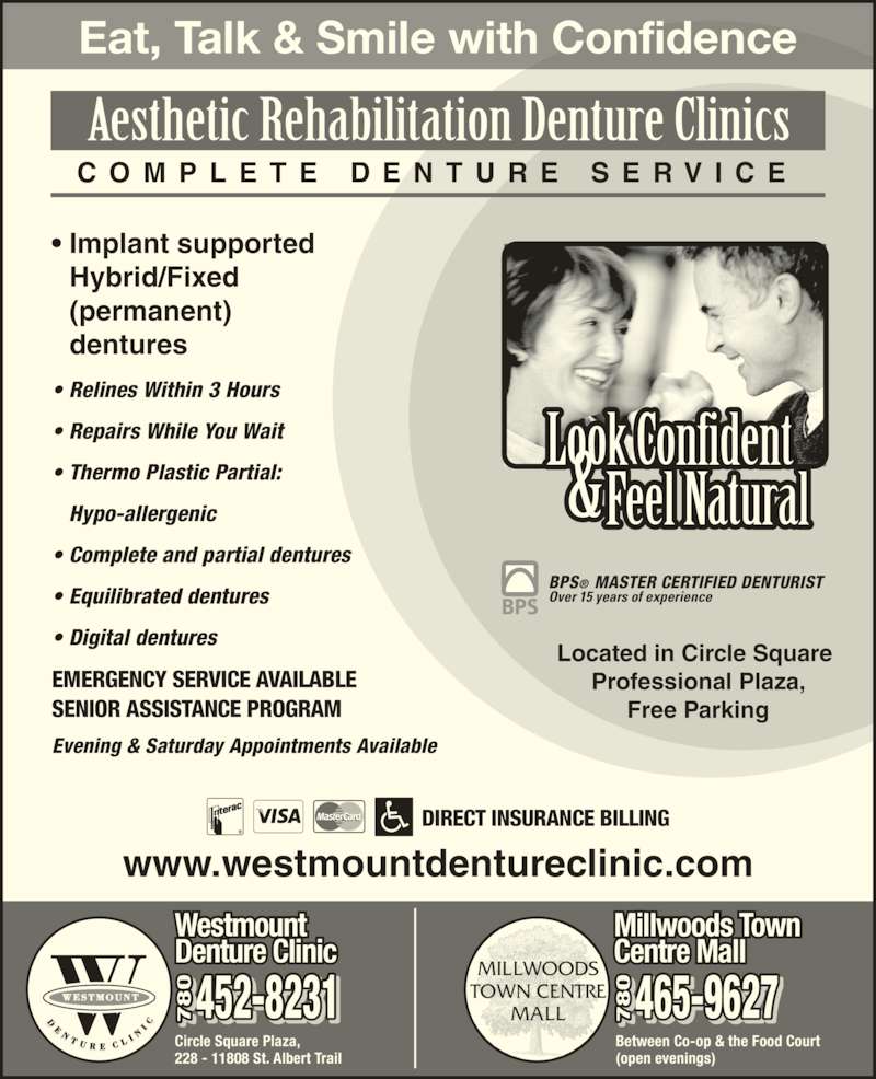 Westmount Denture Clinic Opening Hours 22811808 St Albert Trail NW