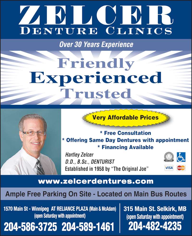 Zelcer Denture Clinics 1570 Main St, Winnipeg, MB