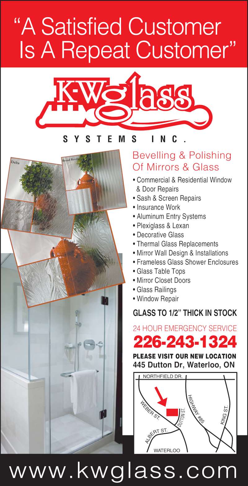 KW Glass Systems Inc Opening Hours 445 Dutton Dr, Waterloo, ON