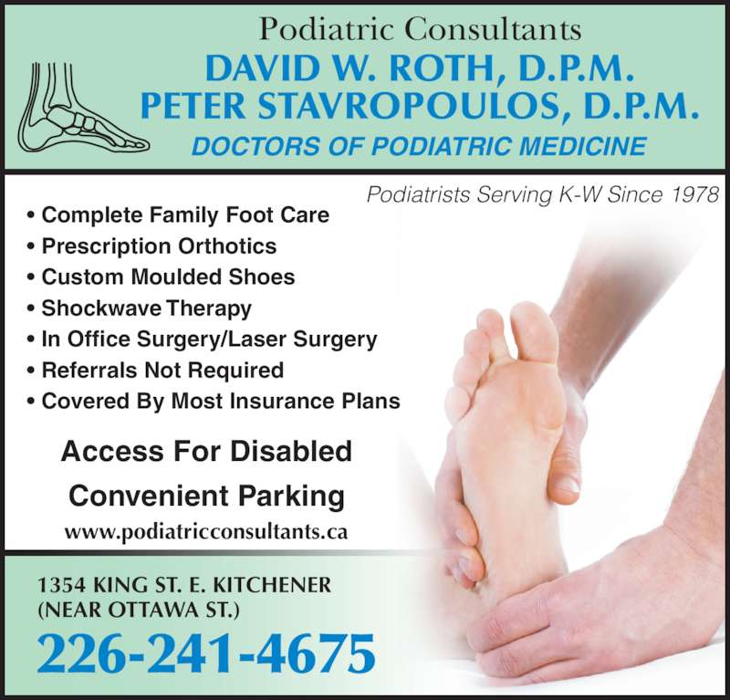 Podiatric Consultants - Opening Hours - 1354 King St E, Kitchener, ON