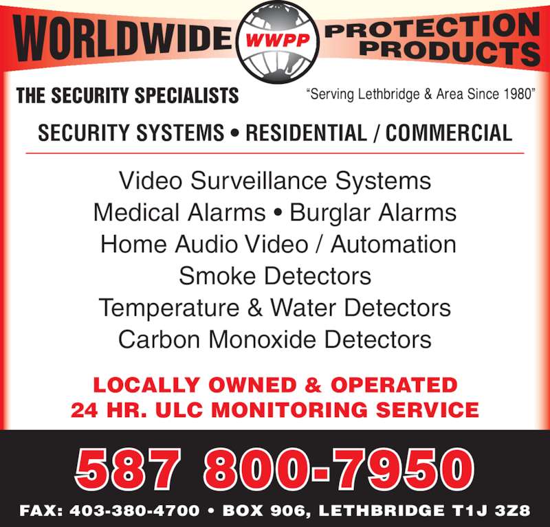 World Wide Protection Alarm & Security Systems Lethbridge, AB 1920