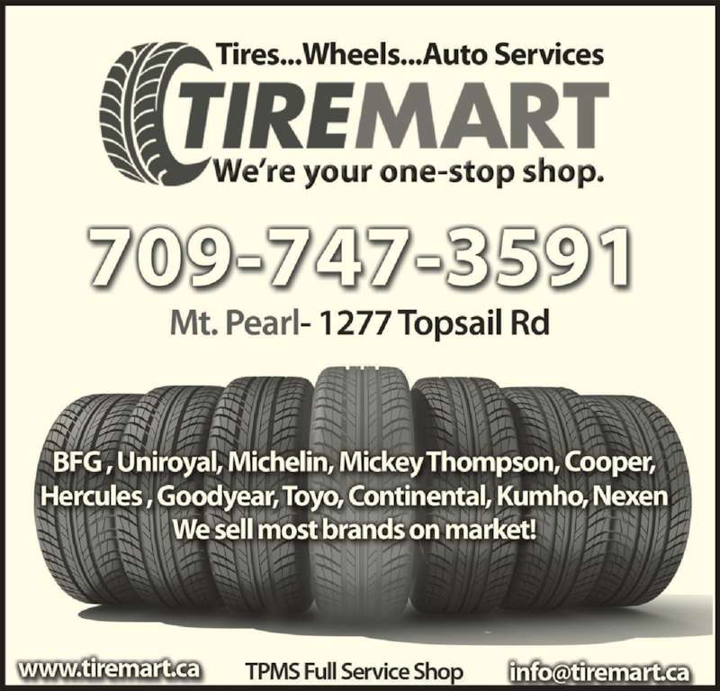Tire Mart Ltd Mount Pearl, NL 1277 Topsail Rd Canpages