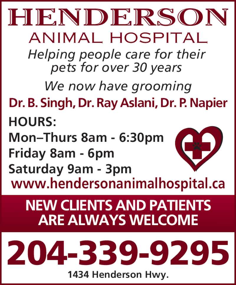 Henderson Animal Hospital Opening Hours 1434 Henderson Hwy