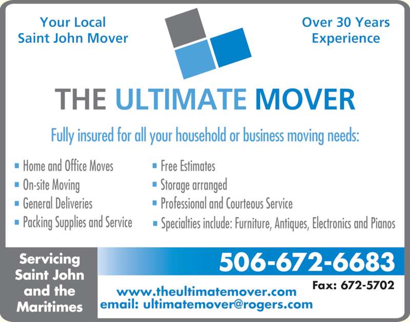 The Ultimate Mover Opening Hours 548 Milford Rd, Saint John, NB