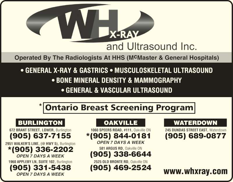 WentworthHalton XRay and Ultrasound Inc 672 Brant St, Burlington, ON