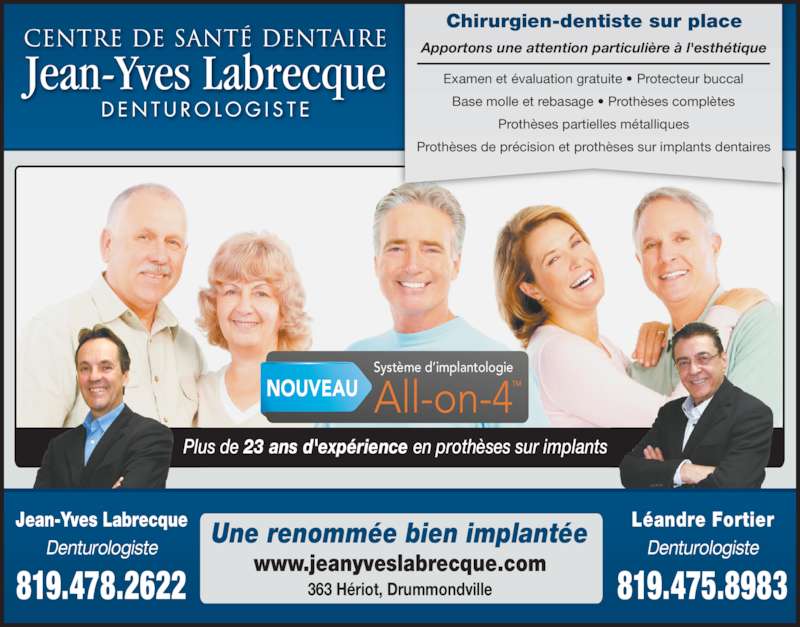 Centre de Santé Dentaire JeanYves Labrecque Horaire d'ouverture