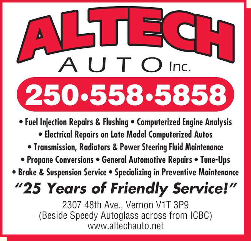 Altech Auto (Vernon) Inc Opening Hours 2307 48 Ave, Vernon, BC