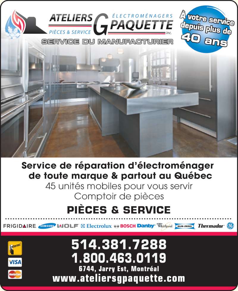 Ateliers G Paquette Inc Canpages FR