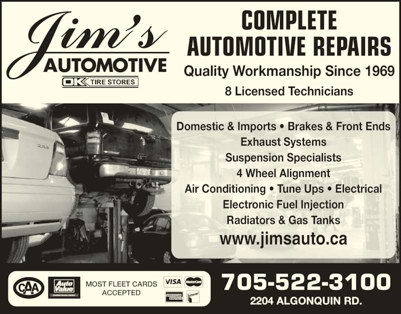 Jim's Automotive Opening Hours 2204 Algonquin Rd, Sudbury, ON
