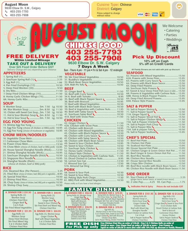 August Moon Calgary AB 9630 Elbow Dr SW Canpages