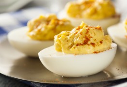 Blood-pressure friendly version of devilled eggs
