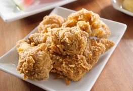 Low-calorie, low-fat chicken fried in the oven