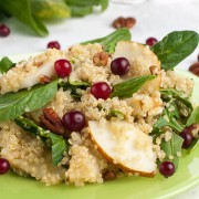 Savoury honey-glazed walnut and pear salad